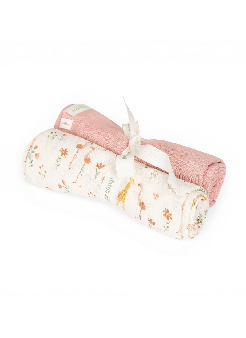 MUSLIN BLANKET (2PCS) BLOOMING SAFARI