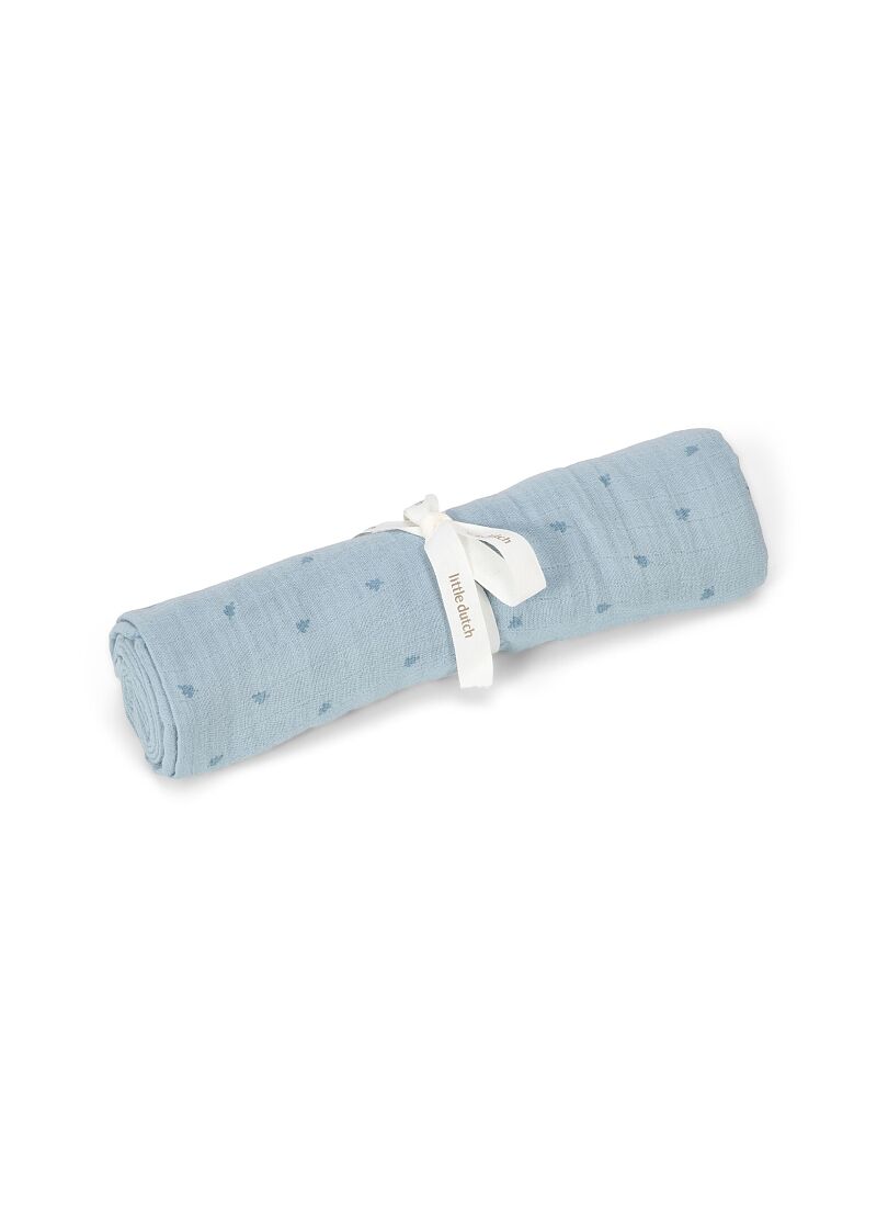 MUSLIN BLANKET (120x120) PURE DENIM BLUE