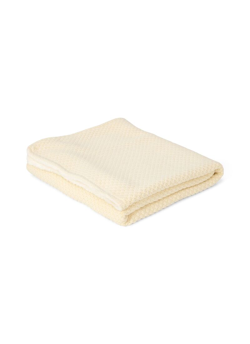 KNITTED CRIB BLANKET (110x140) SOFT WHITE