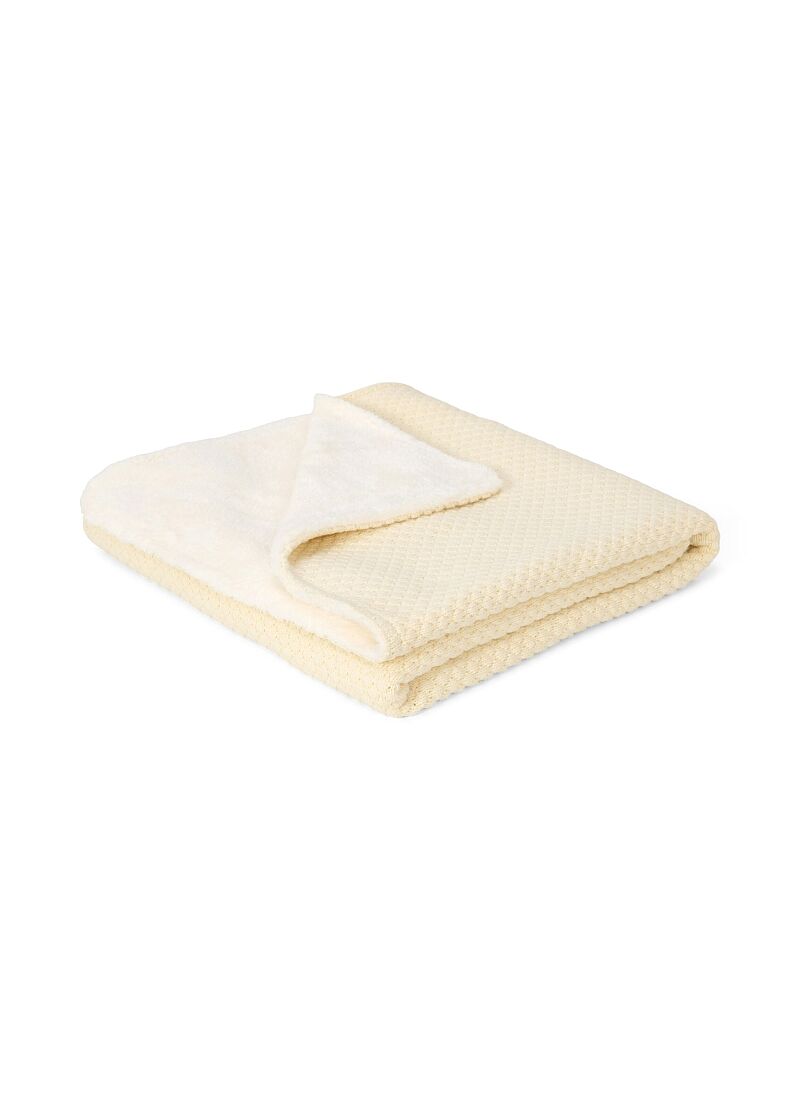 KNITTED CRIB BLANKET (110x140) SOFT WHITE