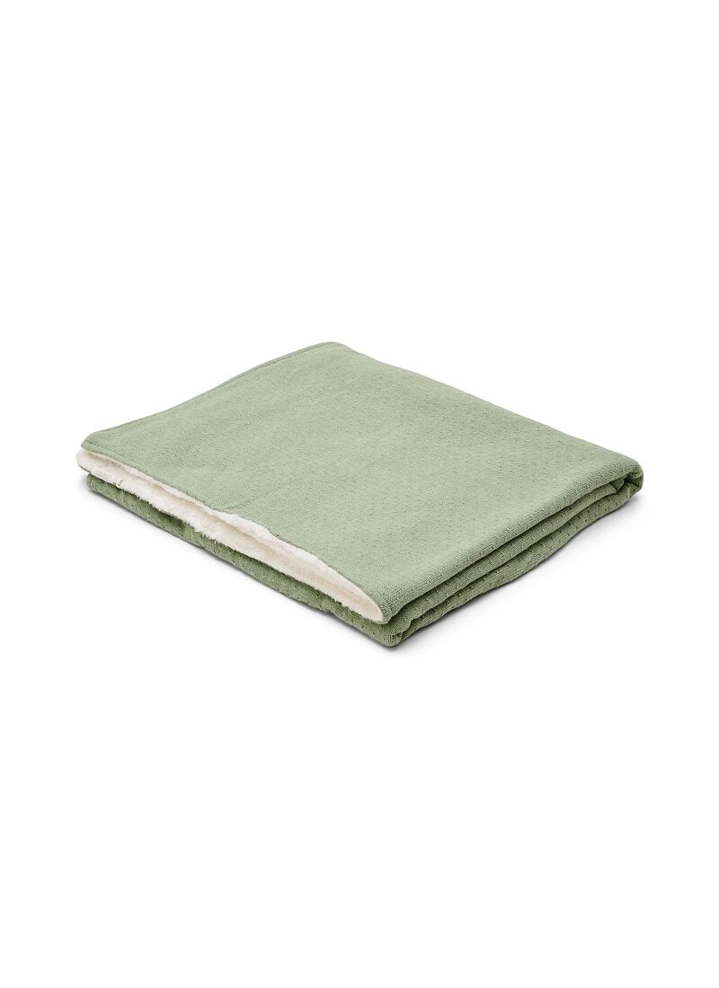 KNITTED CRADLE BLANKET (70x100) PURE SAGE