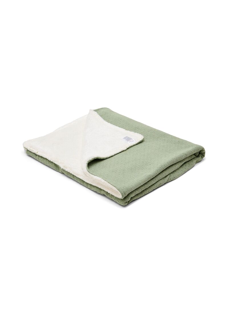 KNITTED CRADLE BLANKET (70x100) PURE SAGE