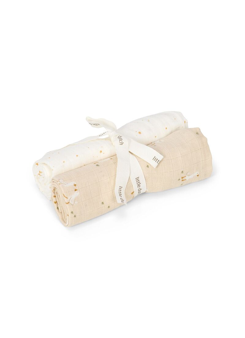 MUSLIN BLANKET (2PCS) LITTLE GOOSE