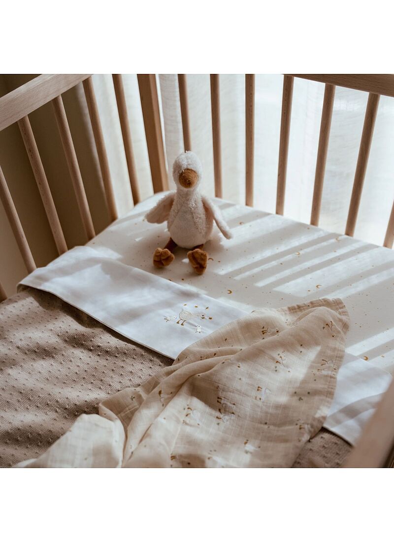 CRIB FITTED SHEET MOON & STARS