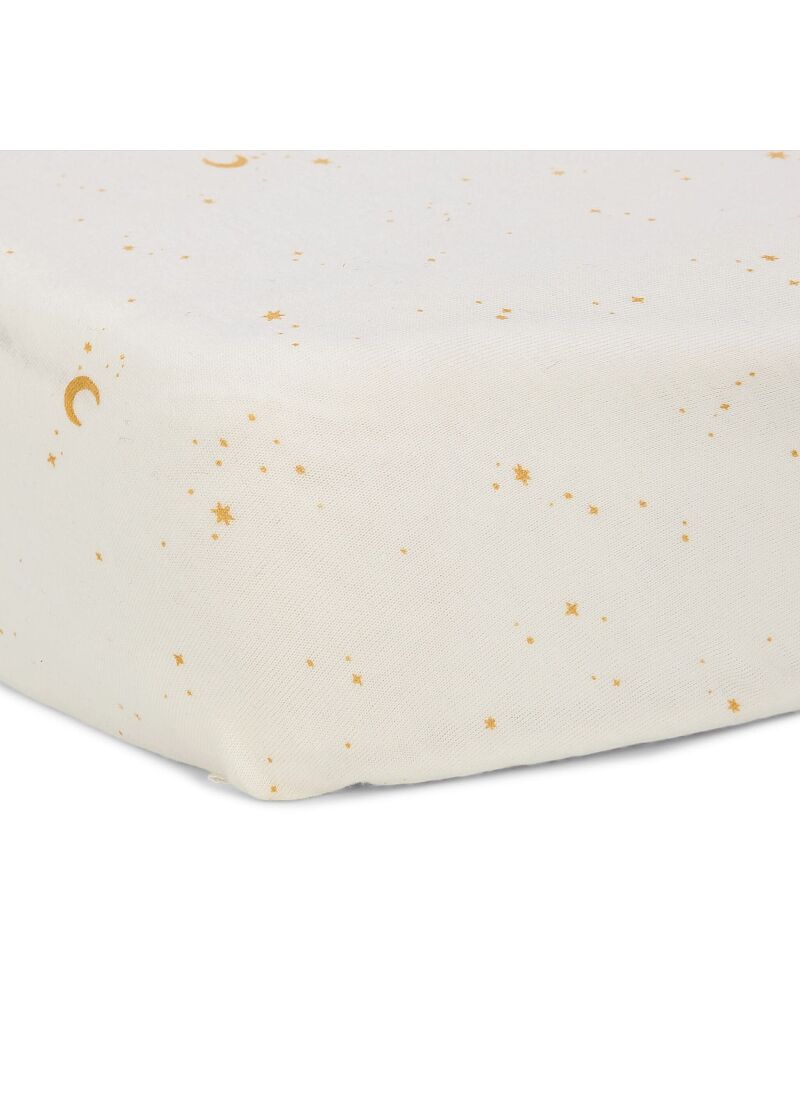 CRIB FITTED SHEET MOON & STARS