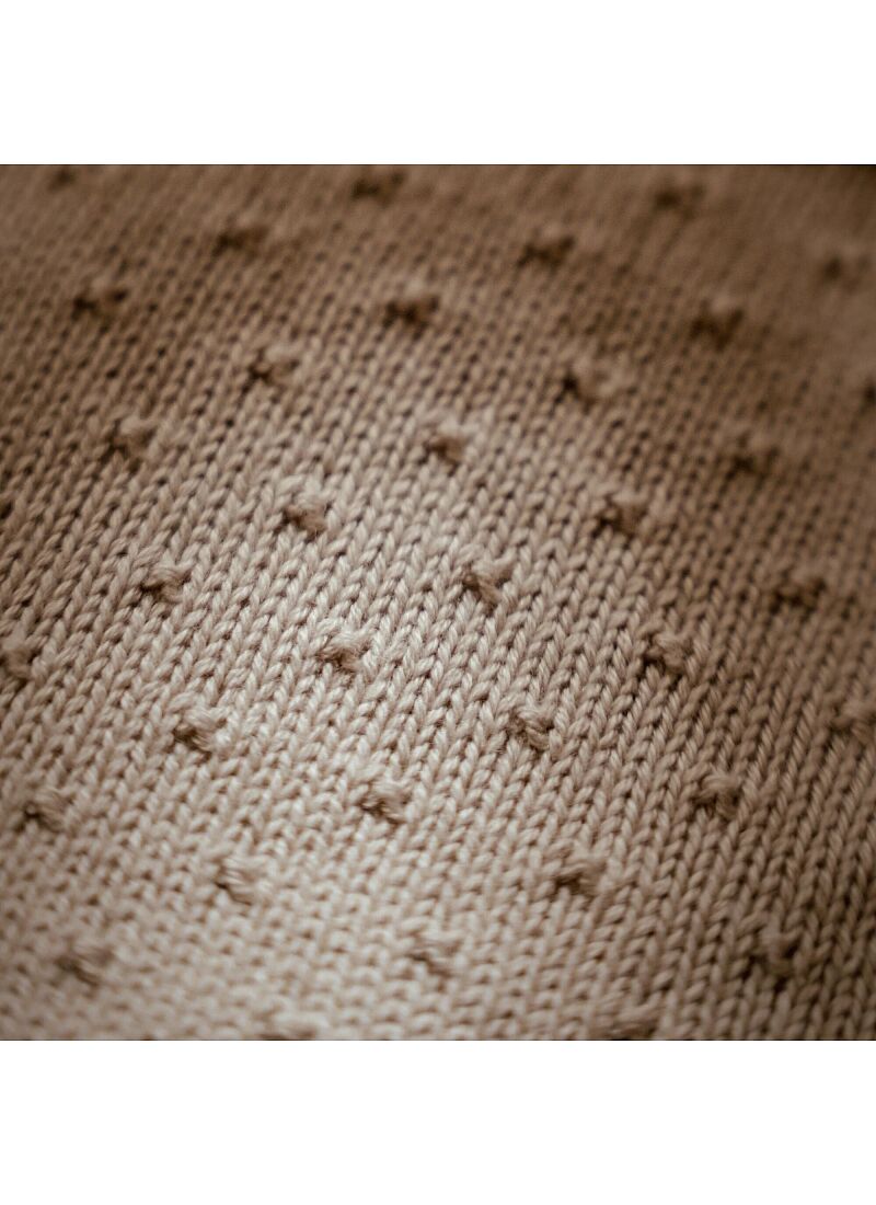 KNITTED CRIB BLANKET (110x140) PURE SOFT BEIGE