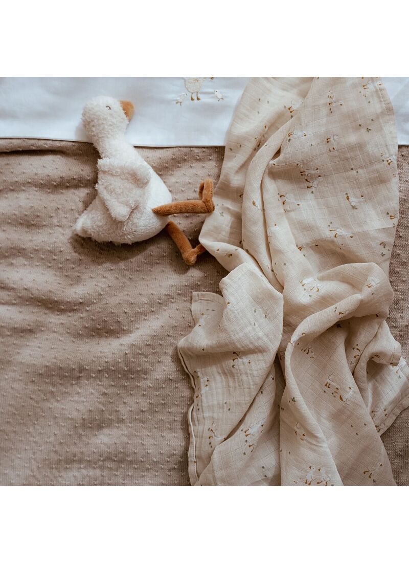 KNITTED CRIB BLANKET (110x140) PURE SOFT BEIGE