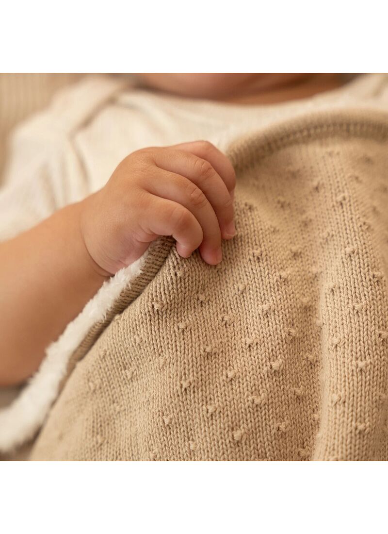 KNITTED CRADLE BLANKET (70x100) PURE SOFT BEIGE