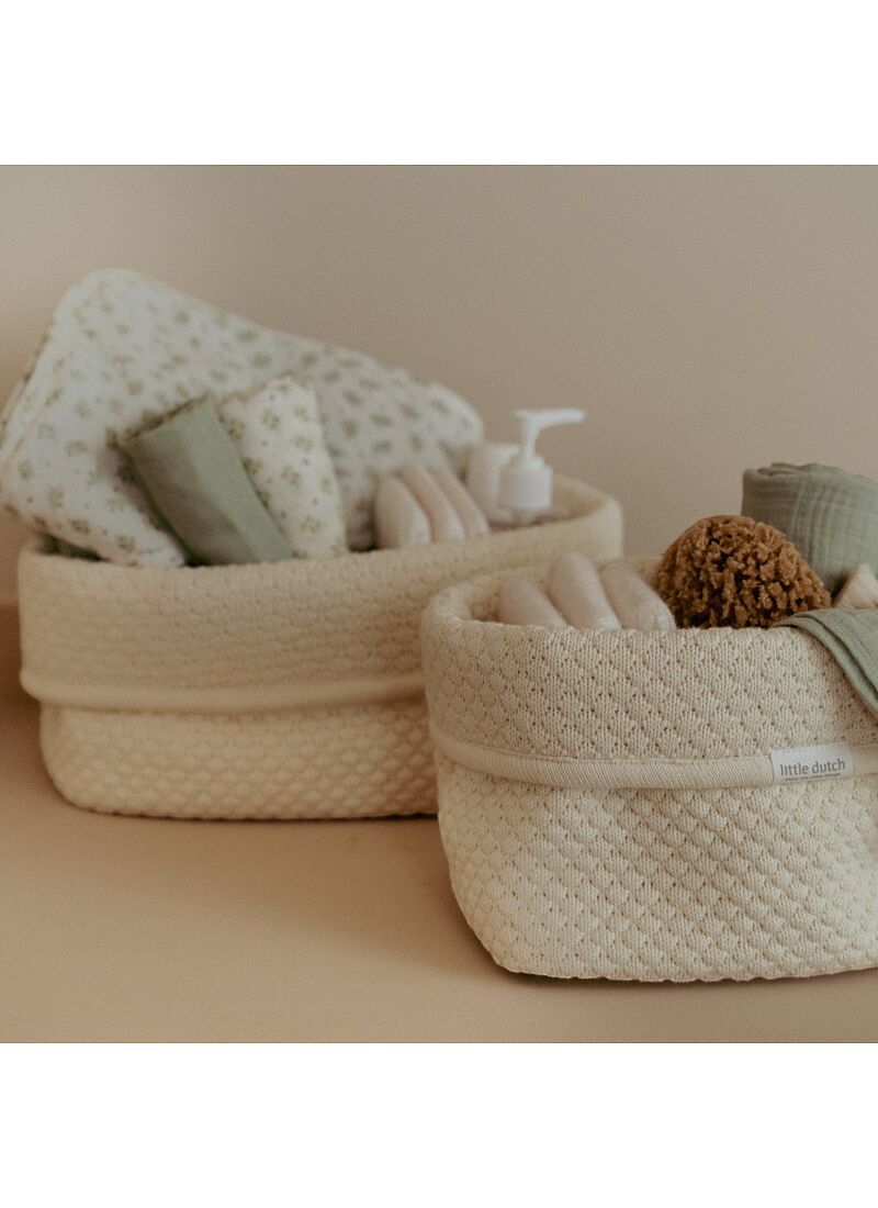 WICKER STORAGE BASKET PURE SOFT WHITE LARGE