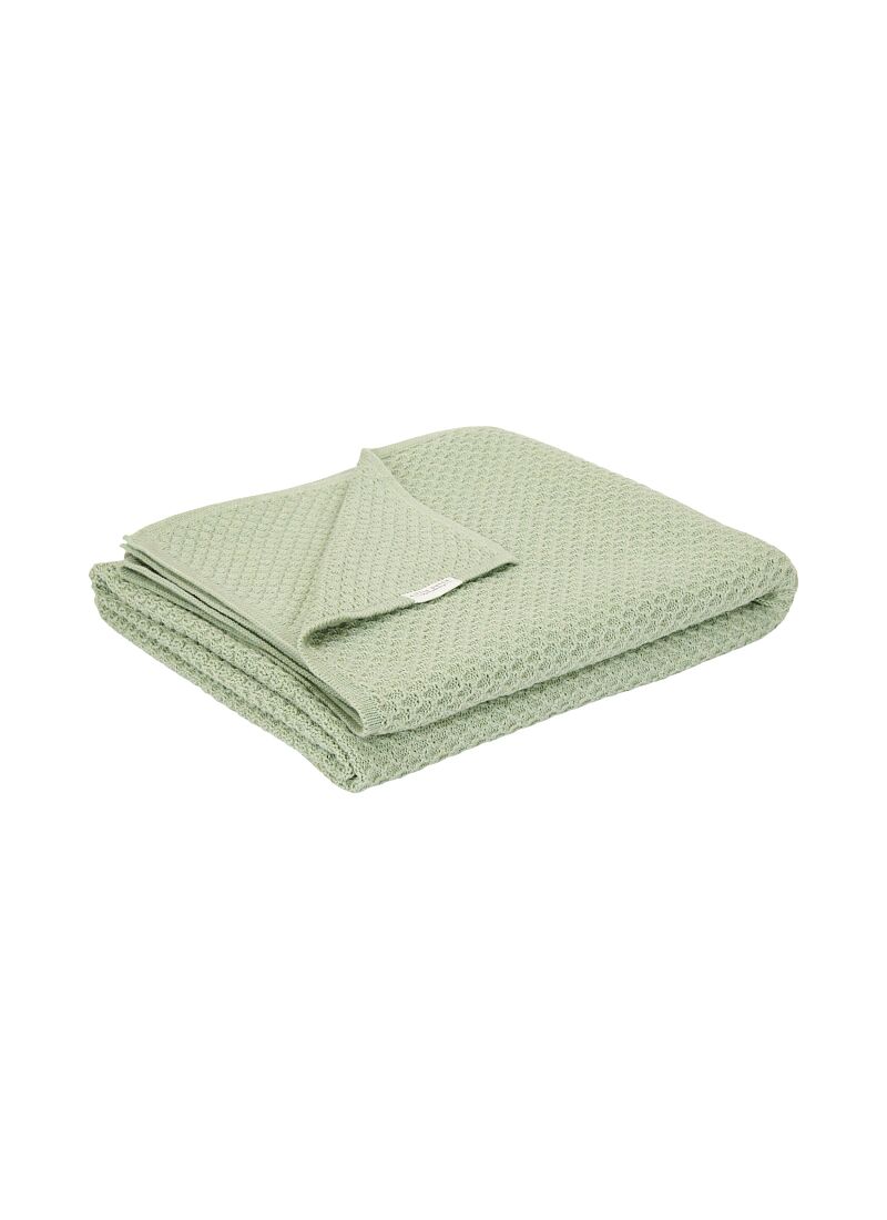 KNITTED CRADLE BLANKET (70x100) PURE SAGE