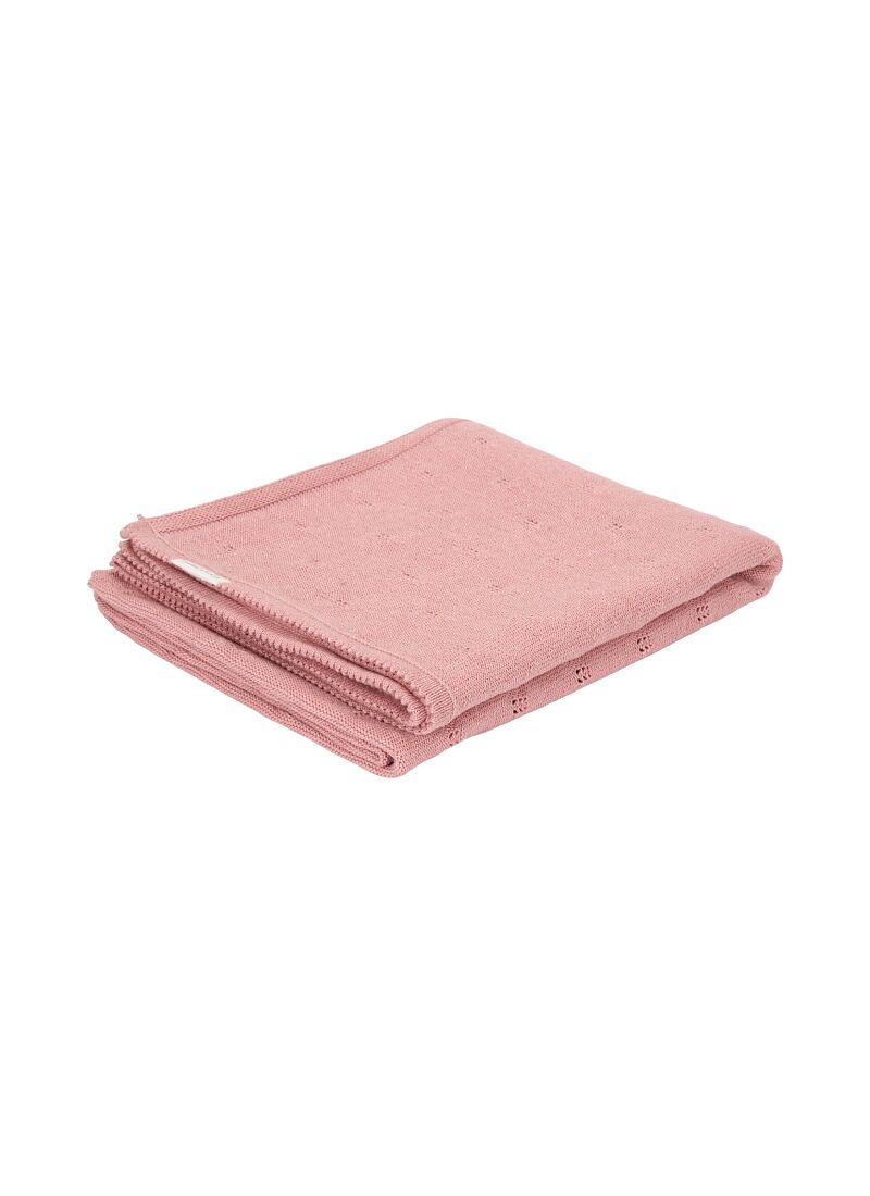 KNITTED CRIB BLANKET (110x140) PURE PINK BLUSH