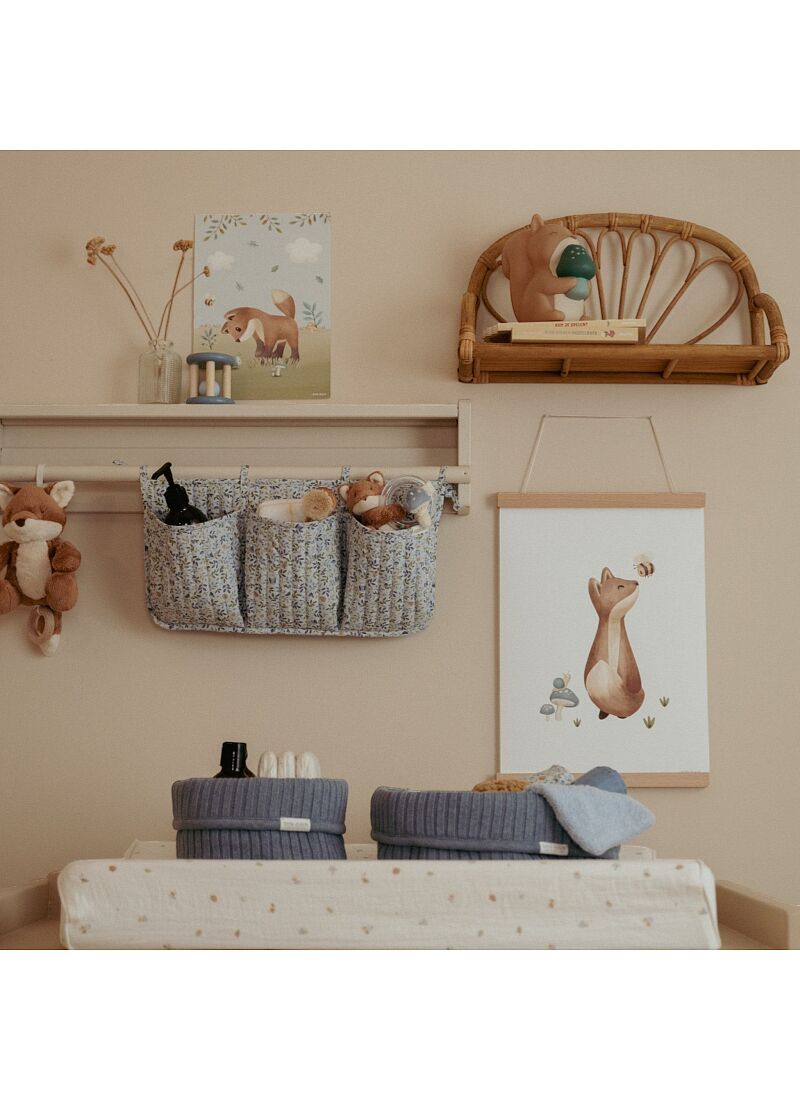 WICKER STORAGE BASKET PURE DENIM BLUE SMALL