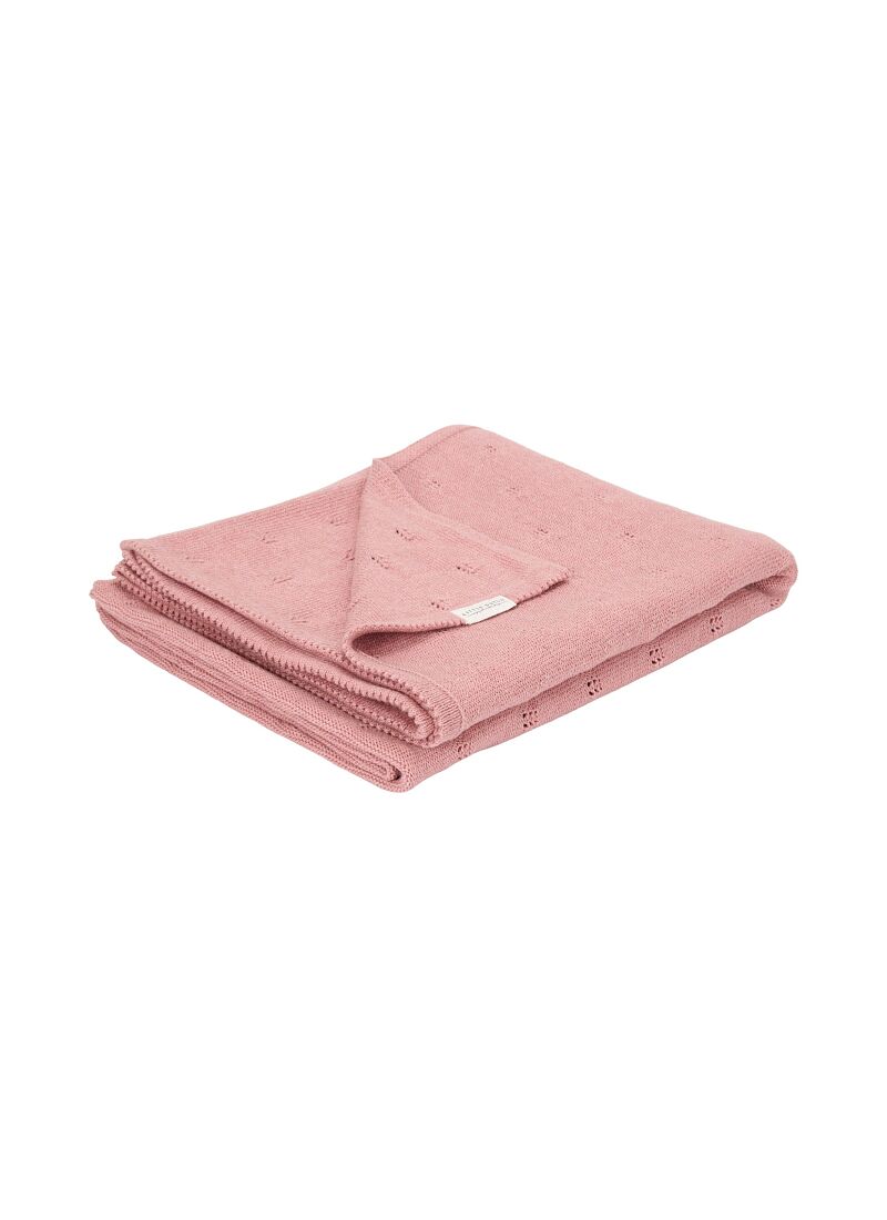 KNITTED CRIB BLANKET (110x140) PURE PINK BLUSH
