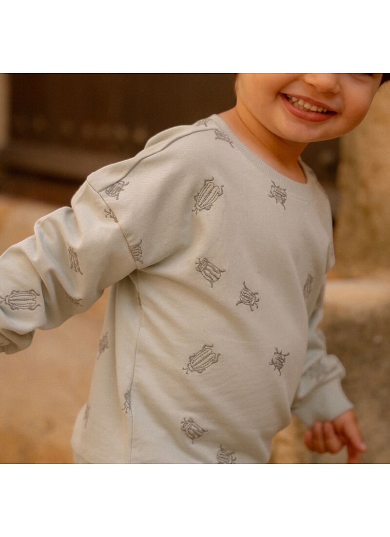 ORGANIC COTTON SWEATSHIRT FOREST MINT BUGS