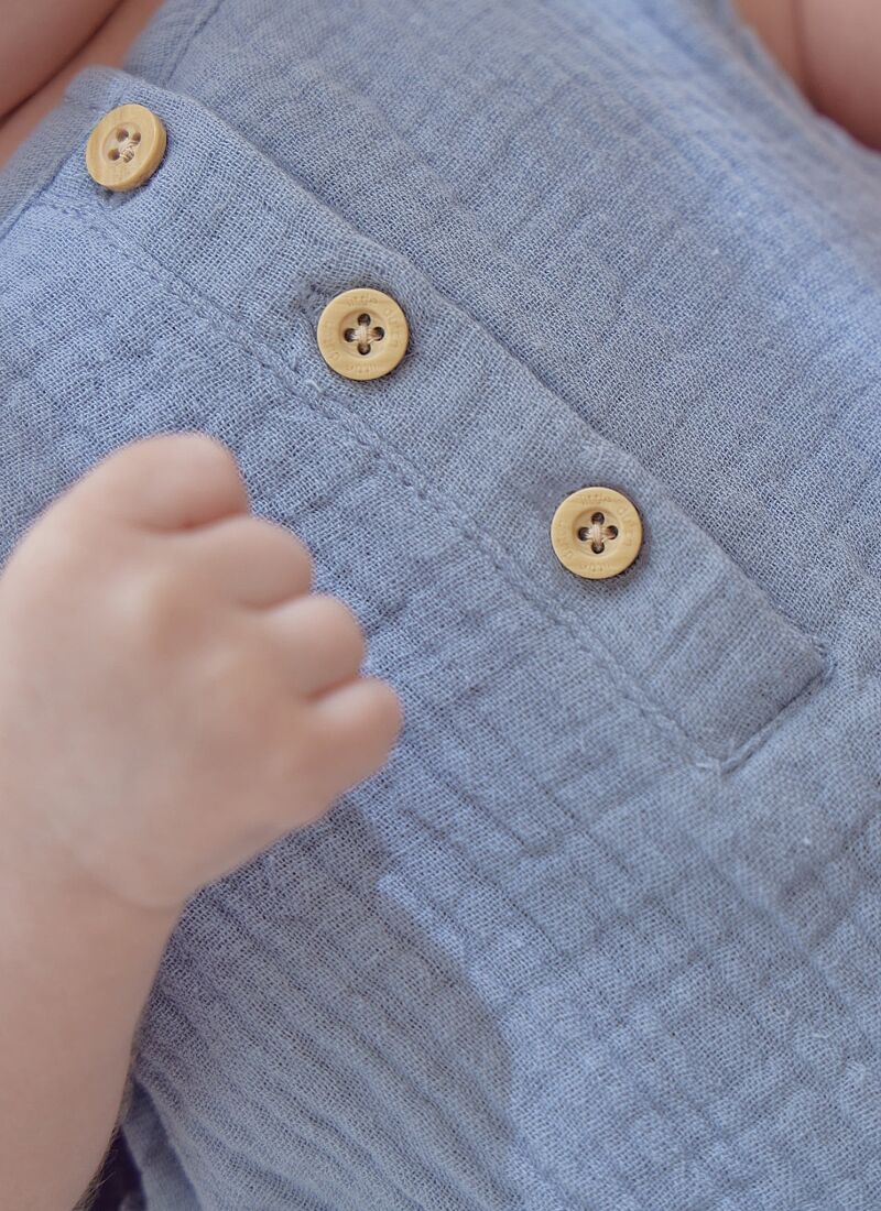 ORGANIC COTTON BODYSUIT STONE BLUE
