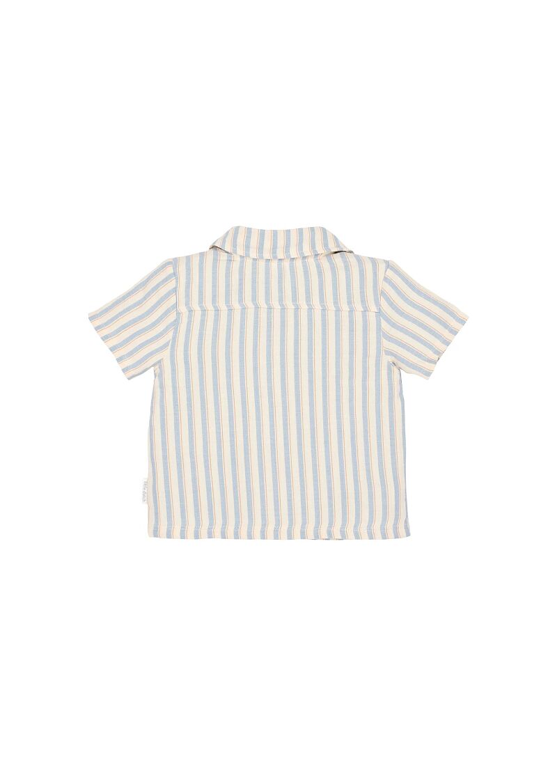 ORGANIC COTTON SHIRT STONE MULTI STRIPE