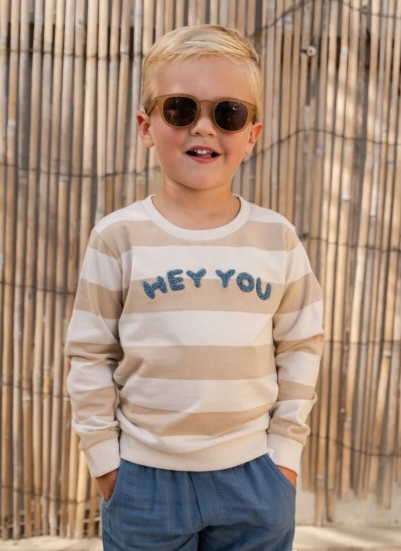 ORGANIC COTTON SWEATSHIRT BISCUIT STRIPE