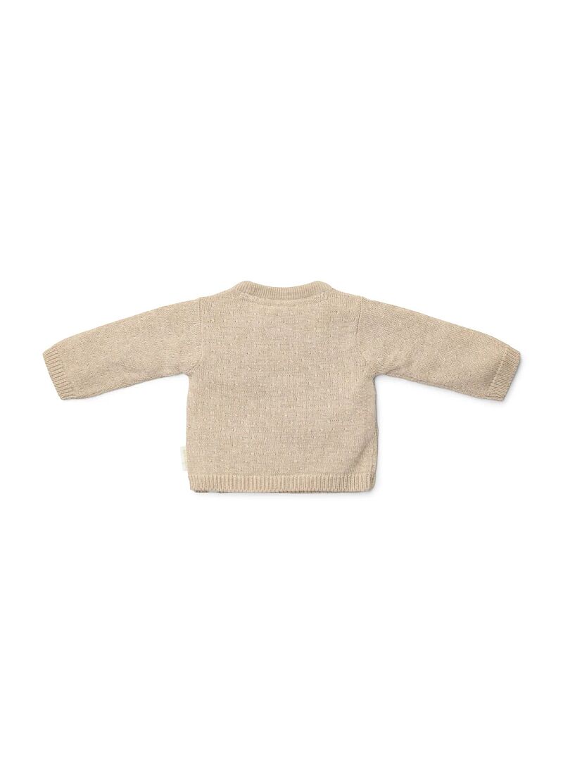 ORGANIC COTTON CARDIGAN SOFT BEIGE MELEE