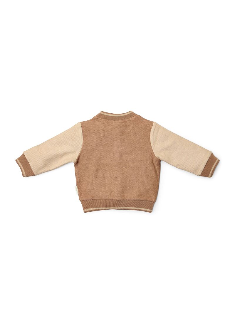 ORGANIC COTTON CARDIGAN BROWN TAUPE