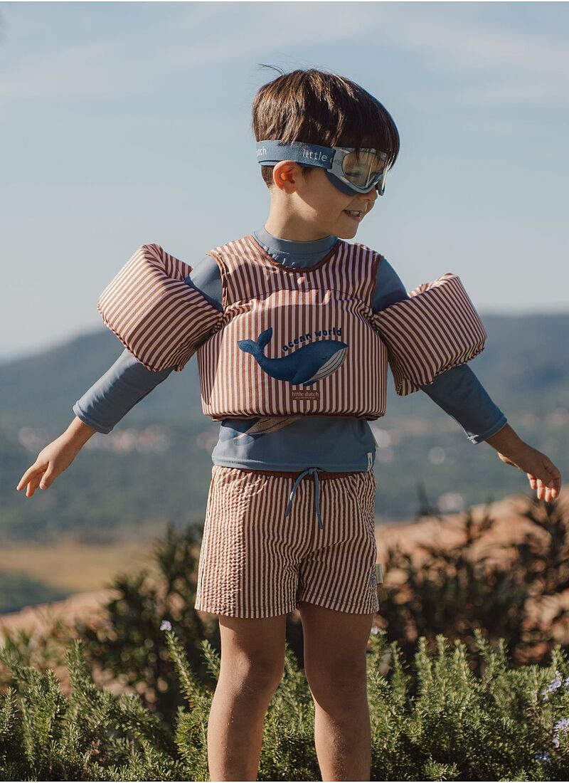 SWIM SHORTS OCEAN BROWN STRIPES