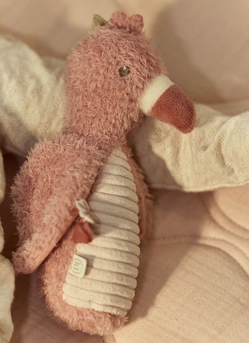 SOFT RING RATTLE FLAMINGO