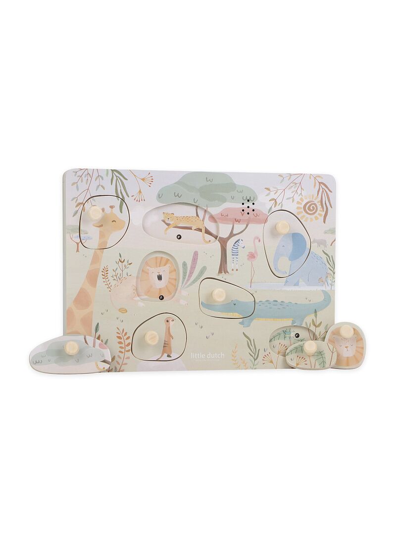 WOODEN PUZZLE WITH SOUNDS SAFARI FRIENDS