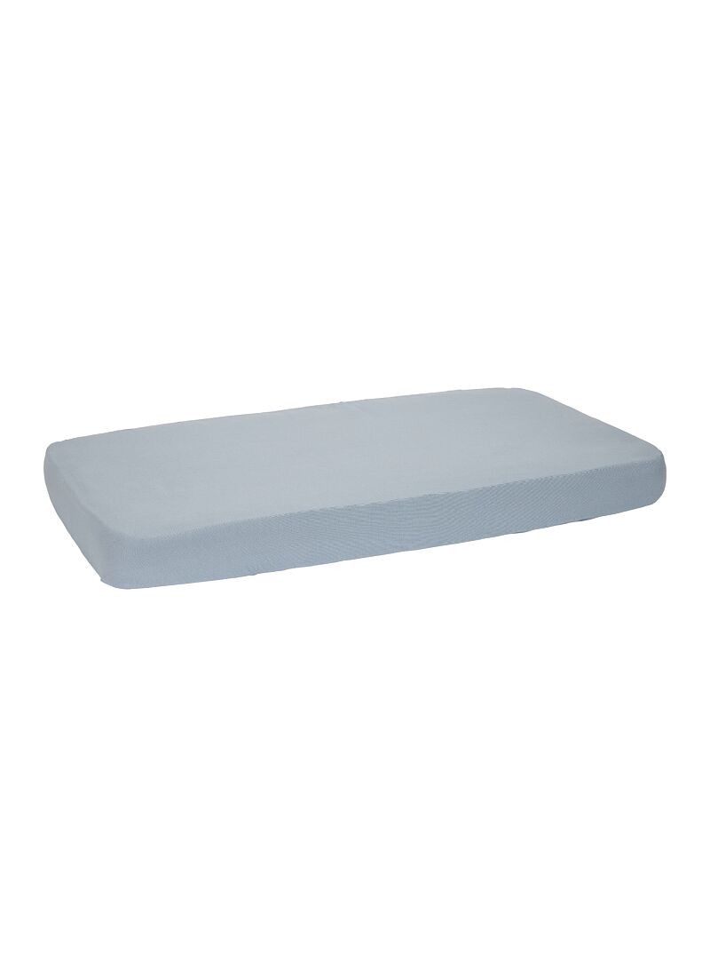CRIB FITTED SHEET PURE DENIM BLUE