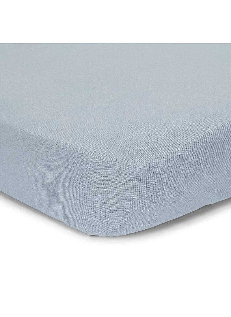 CRIB FITTED SHEET PURE DENIM BLUE