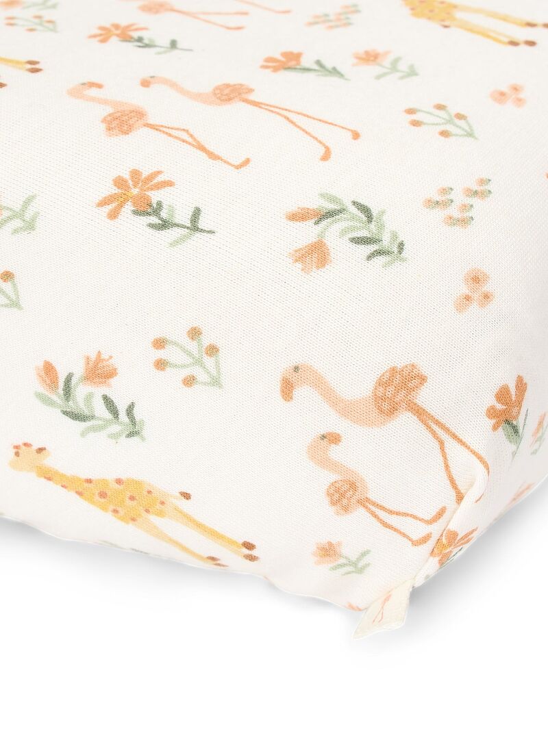 CRIB FITTED SHEET BLOOMING SAFARI
