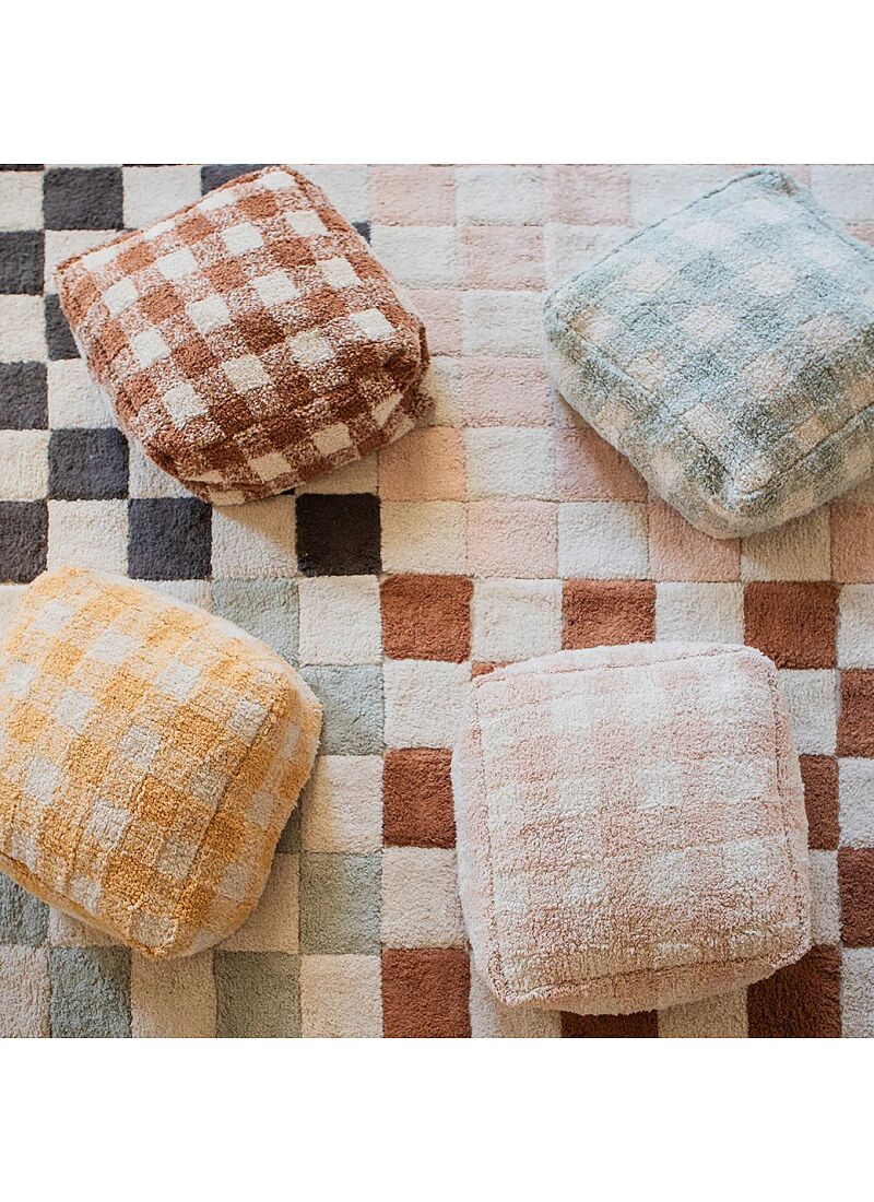 FLOOR CUSHION VICHY BLUE SAGE