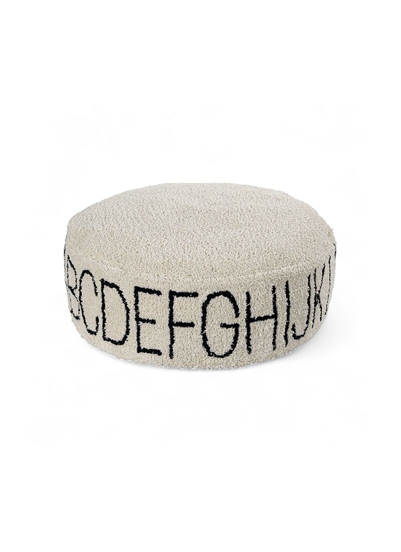 FLOOR CUSHION ABC NATURAL/BLACK