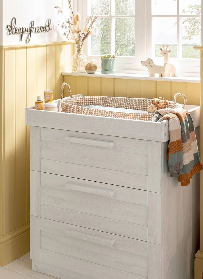 CRIB & DRESSER-CHANGER UNIT ATLAS NIMBUS WHITE