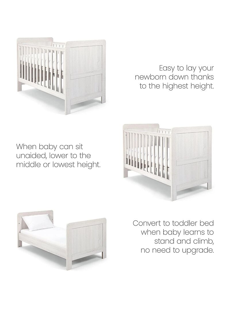 CRIB & DRESSER-CHANGER UNIT ATLAS NIMBUS WHITE