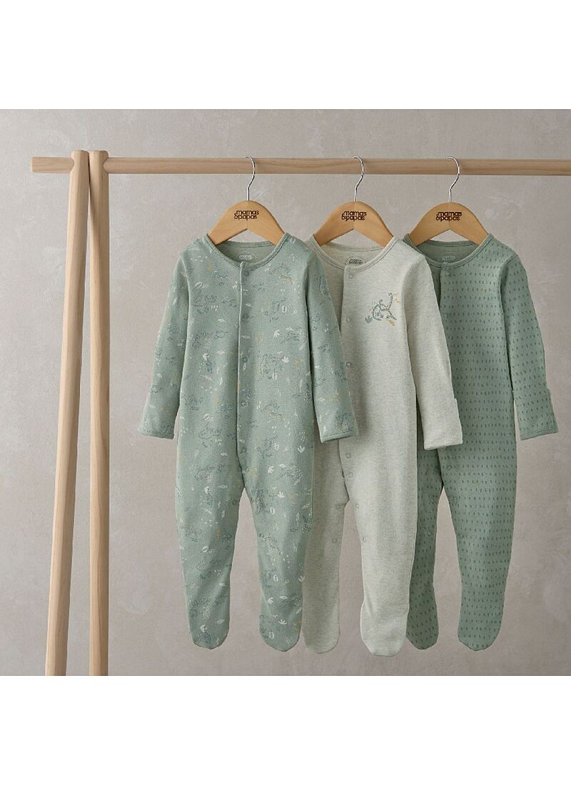 SLEEPSUITS 3PCS DINOSAUR