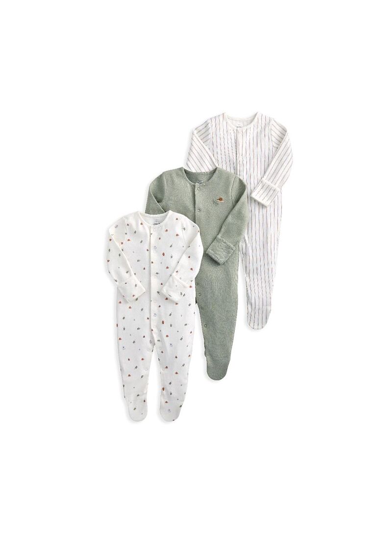 SLEEPSUITS 3PCS OUTDOOR STRIPE
