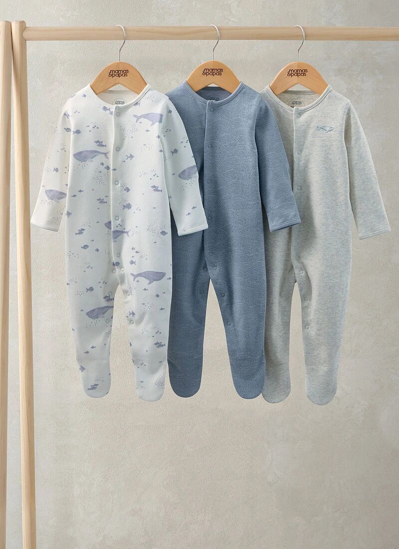 SLEEPSUITS 3PCS WHALE