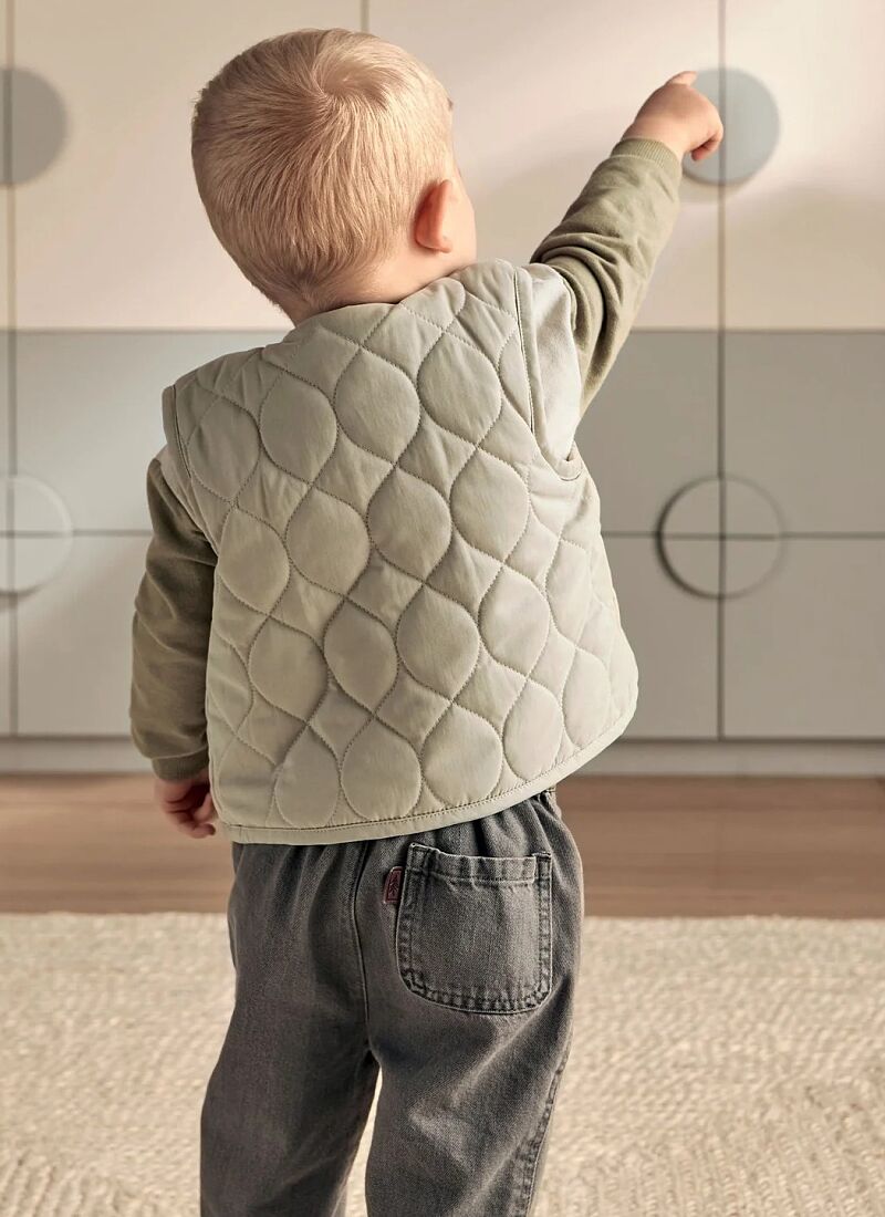 QUILTED GILET BEIGE