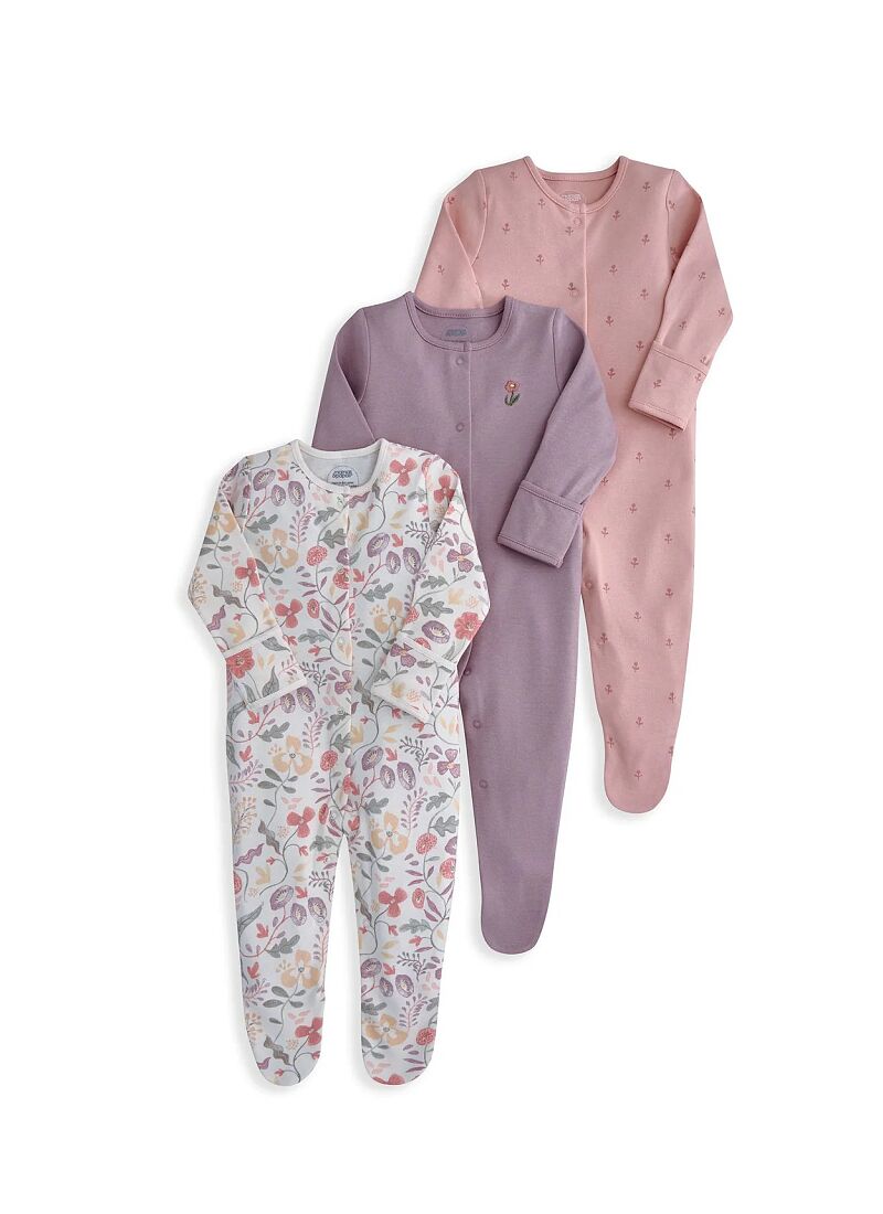 SLEEPSUITS 3PCS FLORAL
