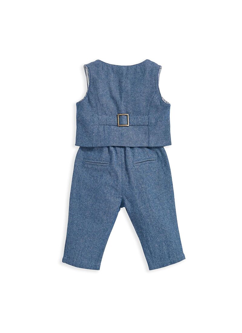 VEST & TROUSER SET WOVEN BLUE
