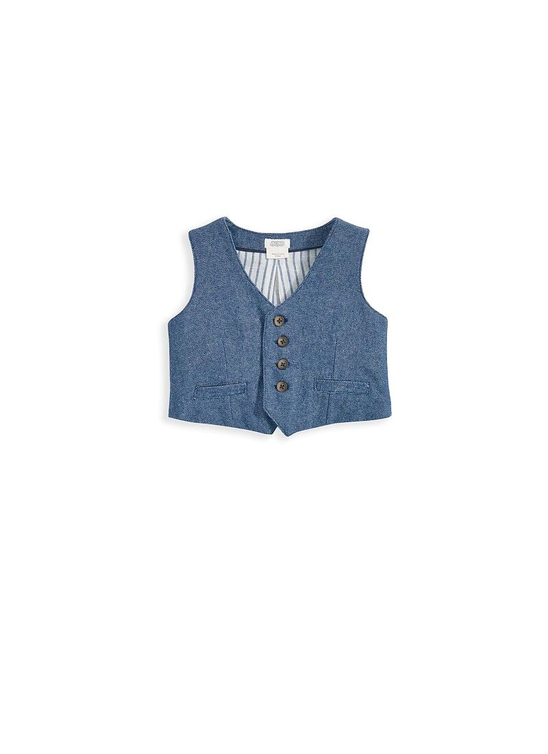 VEST & TROUSER SET WOVEN BLUE