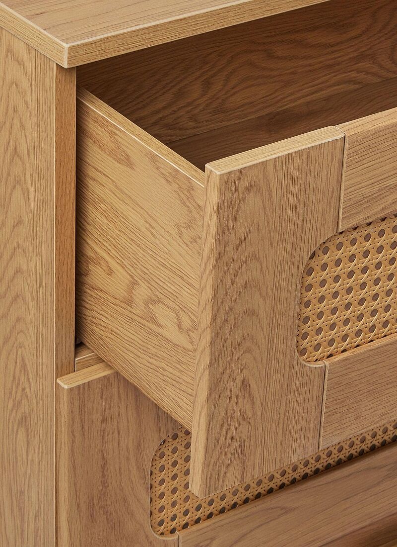 CRIB & DRESSER CHANGER UNIT ESNA OAK/RATTAN