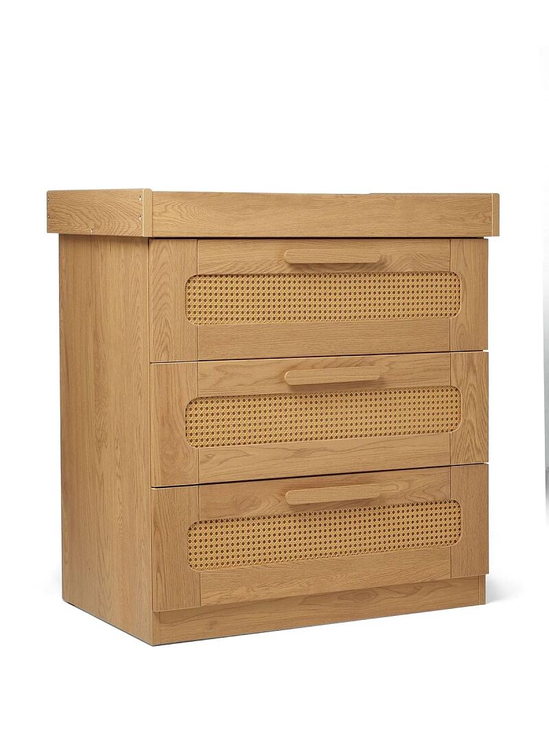 CRIB & DRESSER CHANGER UNIT ESNA OAK/RATTAN