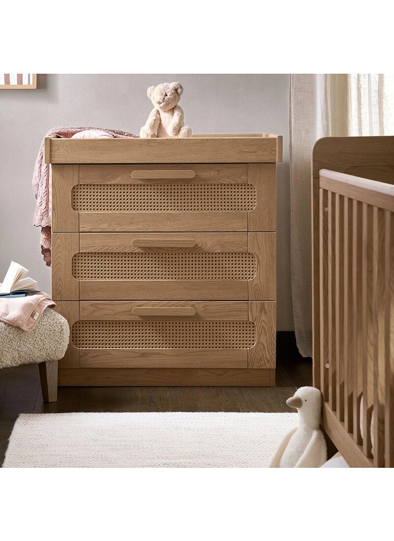 DRESSER-CHANGER UNIT ESNA OAK/RATTAN