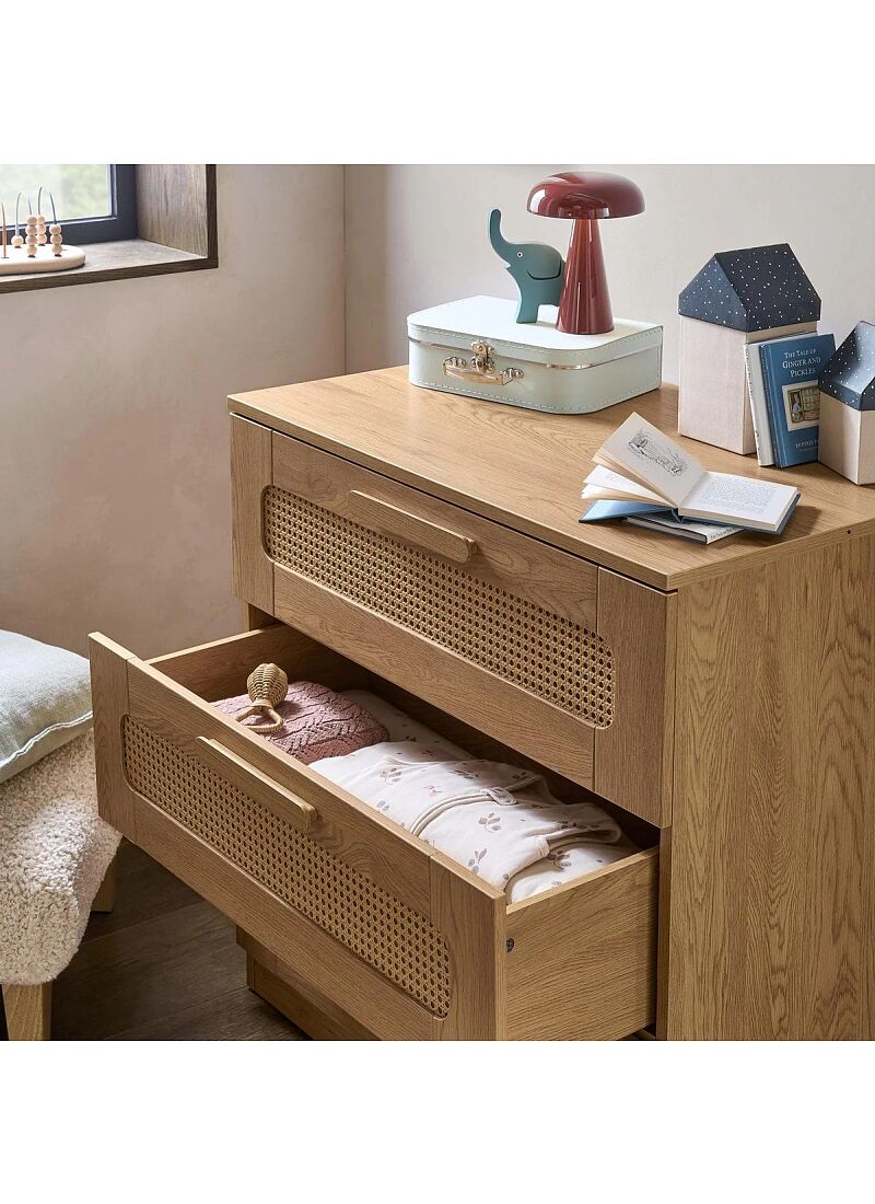 DRESSER-CHANGER UNIT ESNA OAK/RATTAN