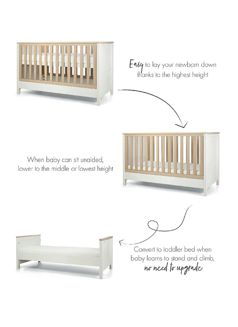 CRIB & DRESSER-CHANGER UNIT HARWELL WHITE/NATURAL