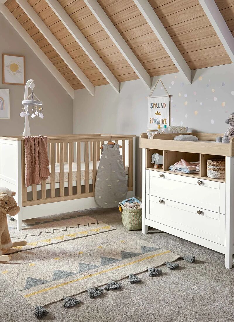 CRIB & DRESSER-CHANGER UNIT HARWELL WHITE/NATURAL