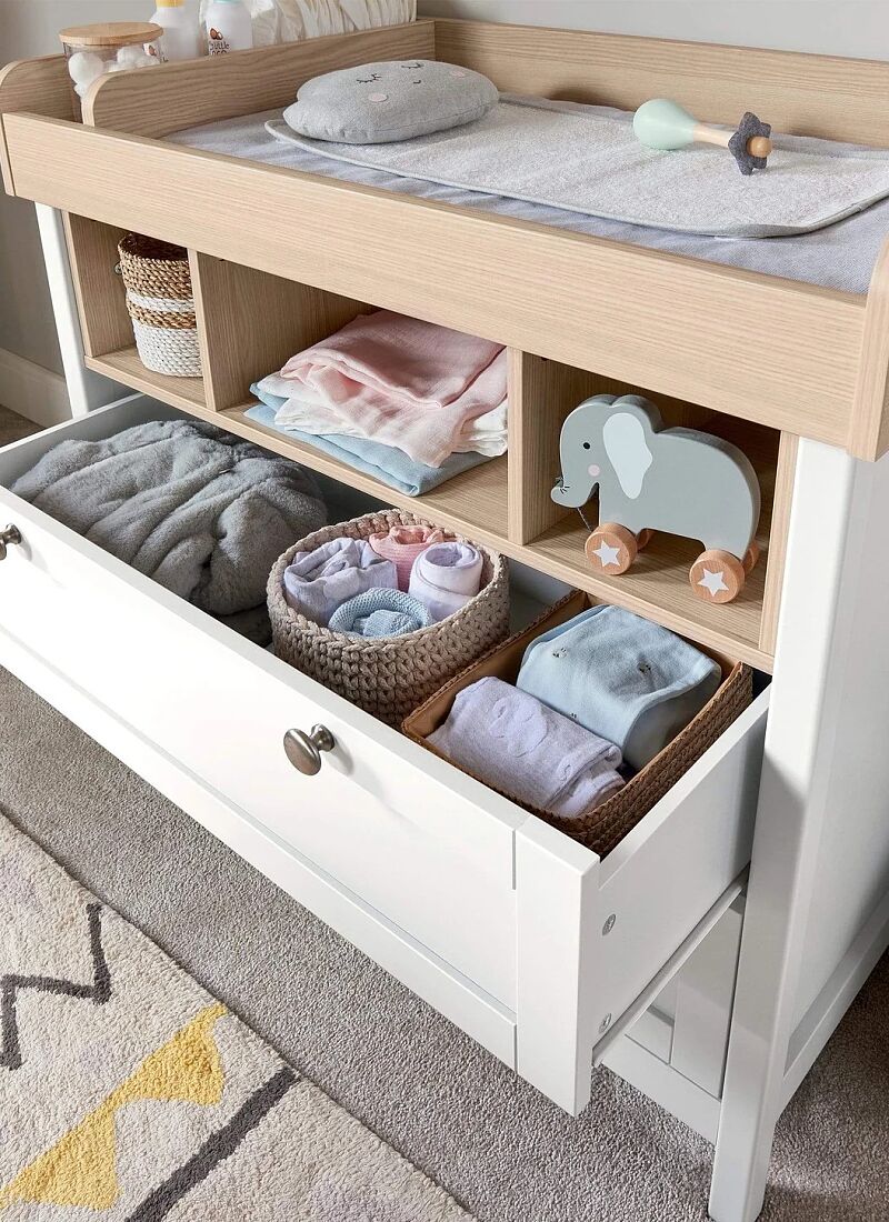 CRIB & DRESSER-CHANGER UNIT HARWELL WHITE/NATURAL