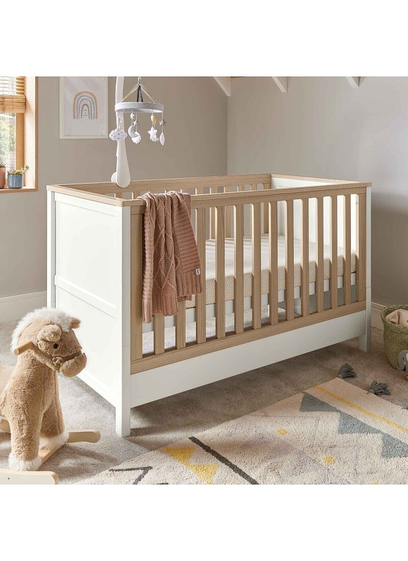 CRIB HARWELL WHITE/NATURAL