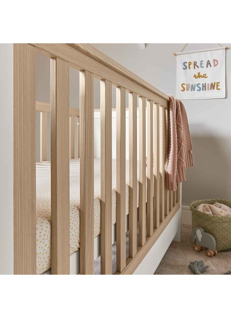 CRIB HARWELL WHITE/NATURAL