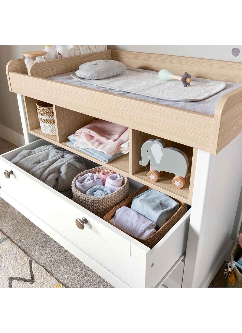DRESSER-CHANGER UNIT HARWELL WHITE/NATURAL